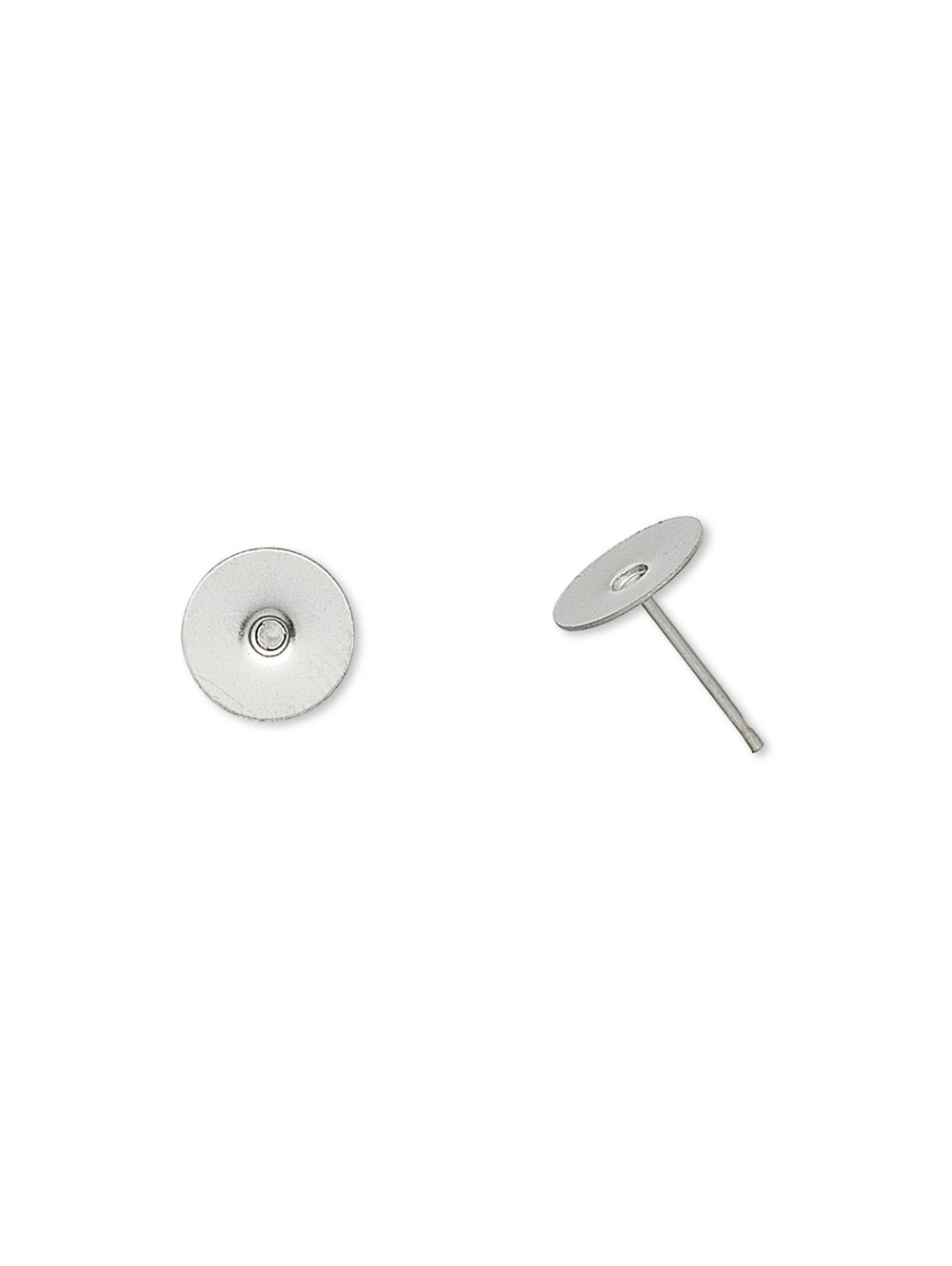 Surgical Stainless Steel 8mm Flat Pad Back Earring Posts Studs Findings 10 pcs